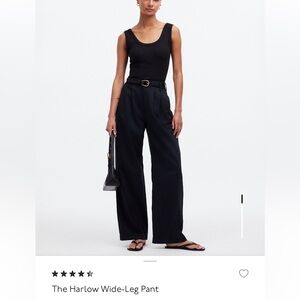 Madewell Harlow Wide-Leg Pant true black size 8
